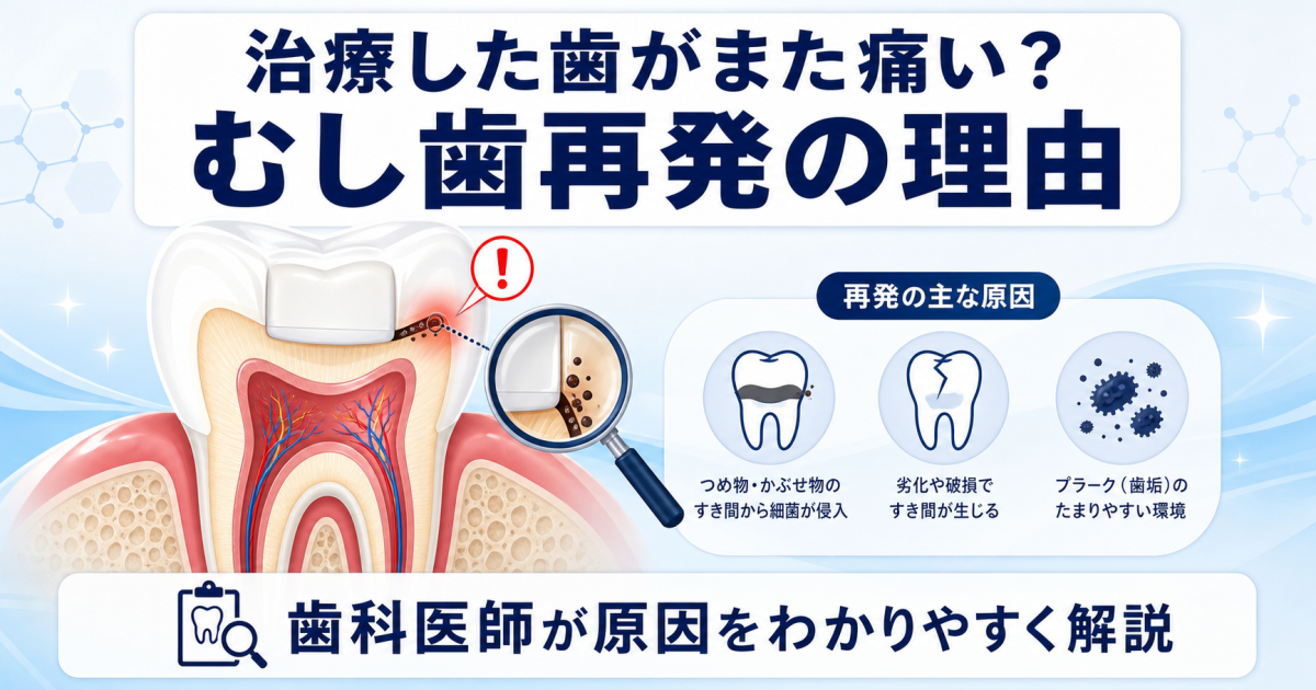 治療した歯がまた痛いのはなぜ？むし歯再発の理由を歯科医師が解説