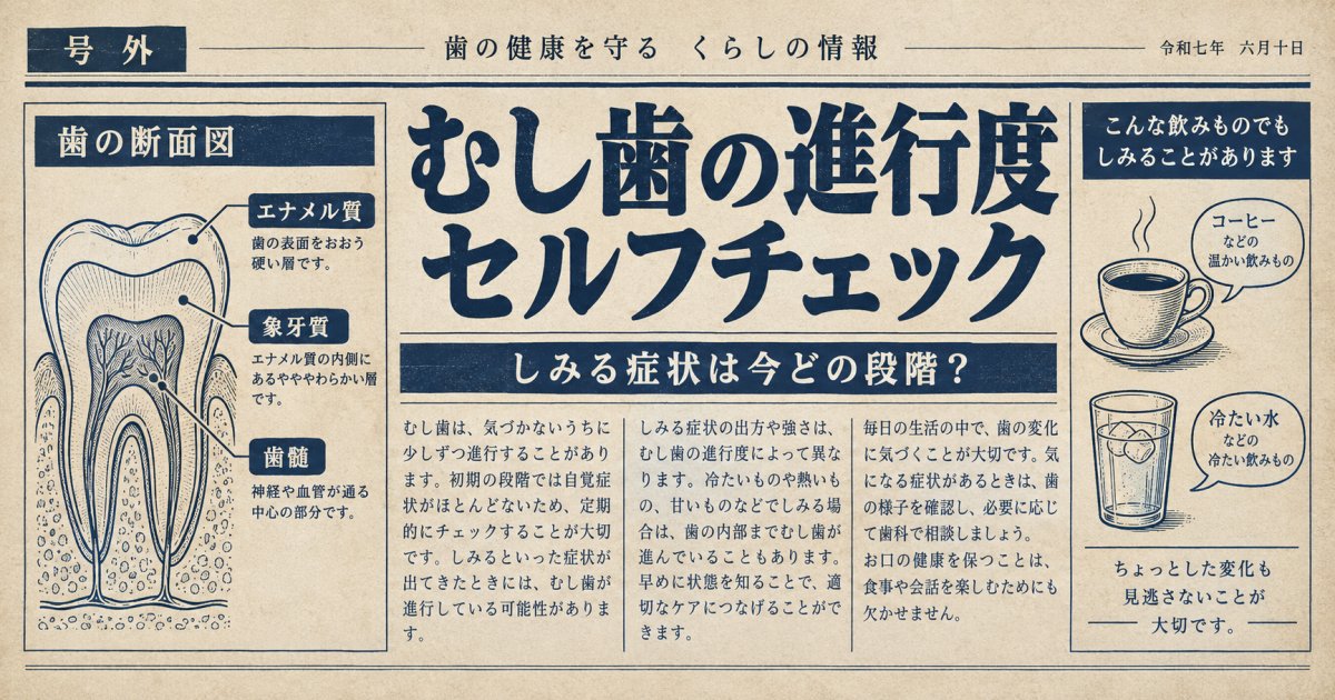 しみる症状は今どの段階?むし歯の神経進行度をセルフチェック